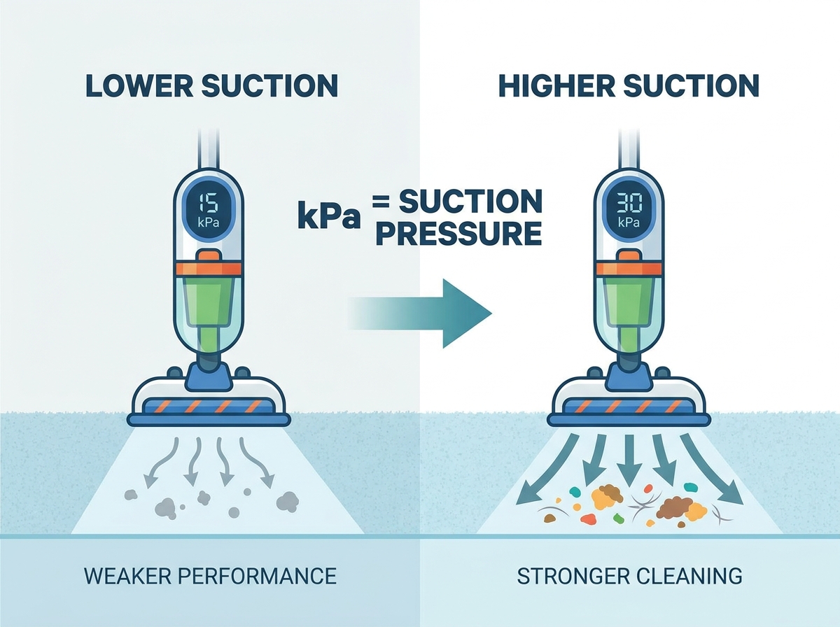 Vacuum cleaner kPa meaning and suction power