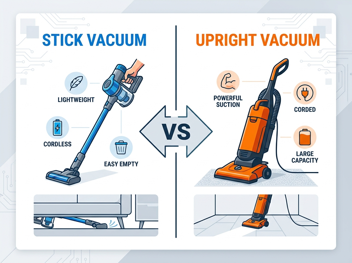 Vacuum cleaner comparison on hardwood floor