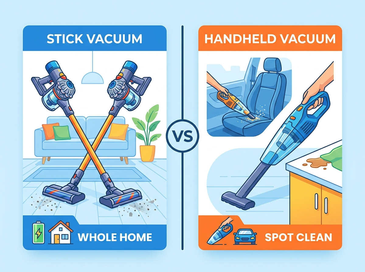 Stick Vacuum vs Handheld Vacuum Comparison